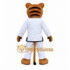 Tiger Mascot Costume in White and Brown Color