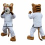 Tiger Mascot Costume in White and Brown Color