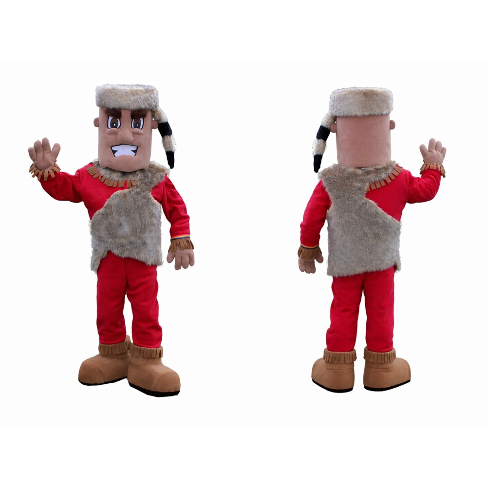 Red Mascot Costume with Fur Trim