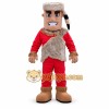 Red Mascot Costume with Fur Trim