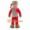 Red Mascot Costume with Fur Trim