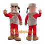 Red Mascot Costume with Fur Trim