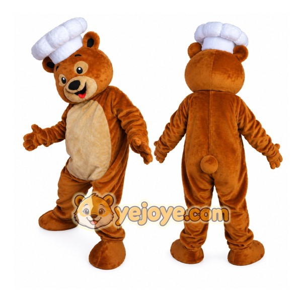 Brown Bear Chef Mascot Costume