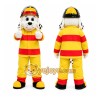 Firefighter Dog Mascot Costume Yellow and Red Firefighter Dog Mascot Costume Yellow and Red