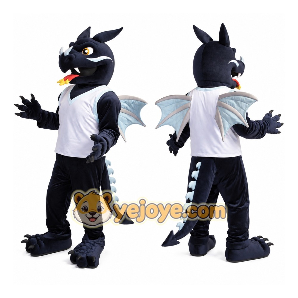 Black Dragon Mascot Costume Black Dragon Mascot Costume