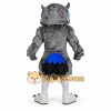 Gray Owl Mascot Costume with Blue Accents Gray Owl Mascot Costume with Blue Accents