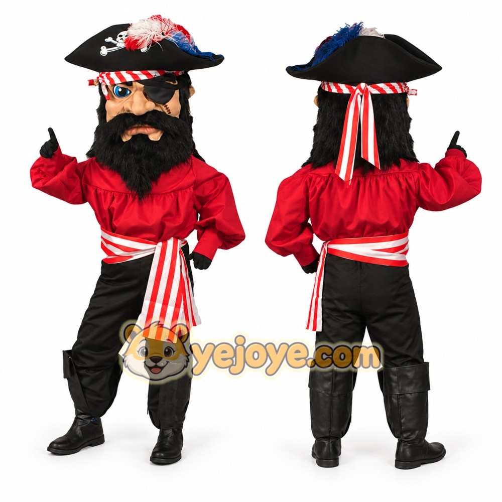 Red Pirate Mascot Costume for Parties and Events