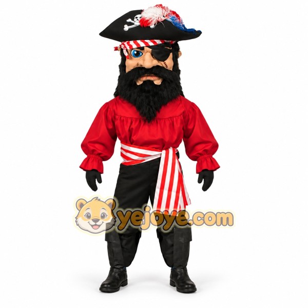 Red Pirate Mascot Costume for Parties and Events