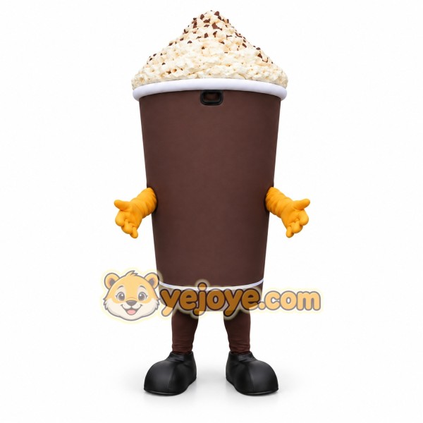 Brown Coffee Cup Mascot Costume
