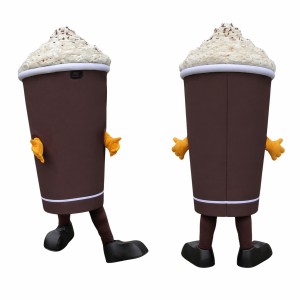 Brown Coffee Cup Mascot Costume