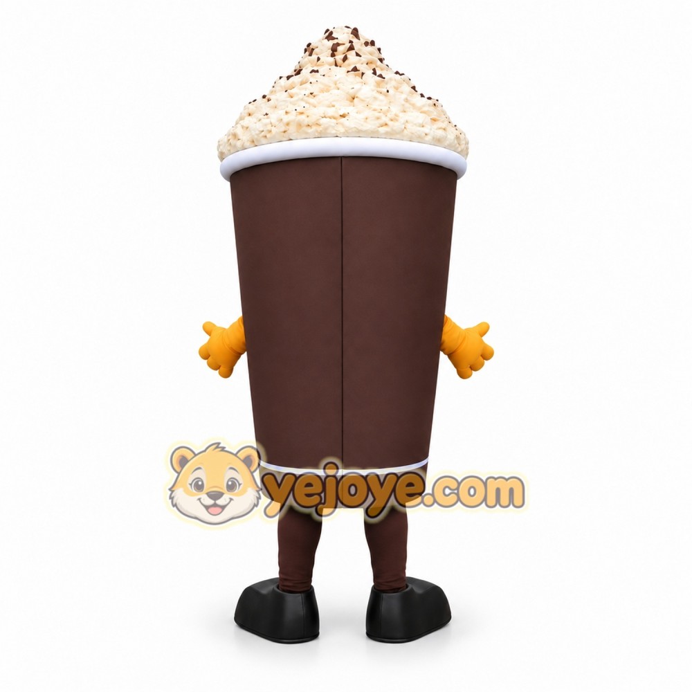 Brown Coffee Cup Mascot Costume Brown Coffee Cup Mascot Costume
