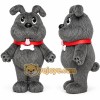 Gray Dog Mascot Costume with Red Collar