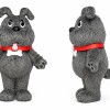Gray Dog Mascot Costume with Red Collar