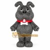 Gray Dog Mascot Costume with Red Collar