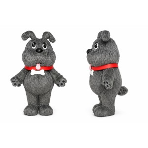 Gray Dog Mascot Costume with Red Collar