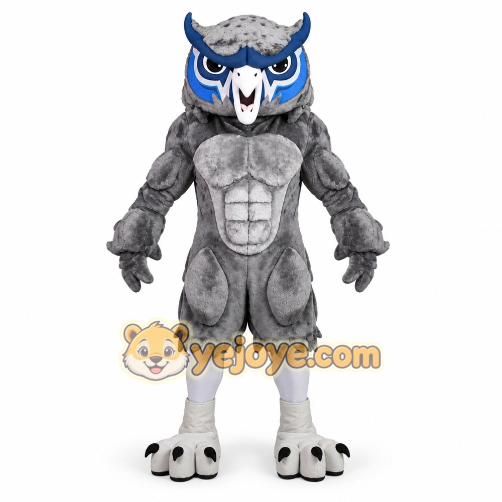 Gray Owl Mascot Costume Gray Owl Mascot Costume