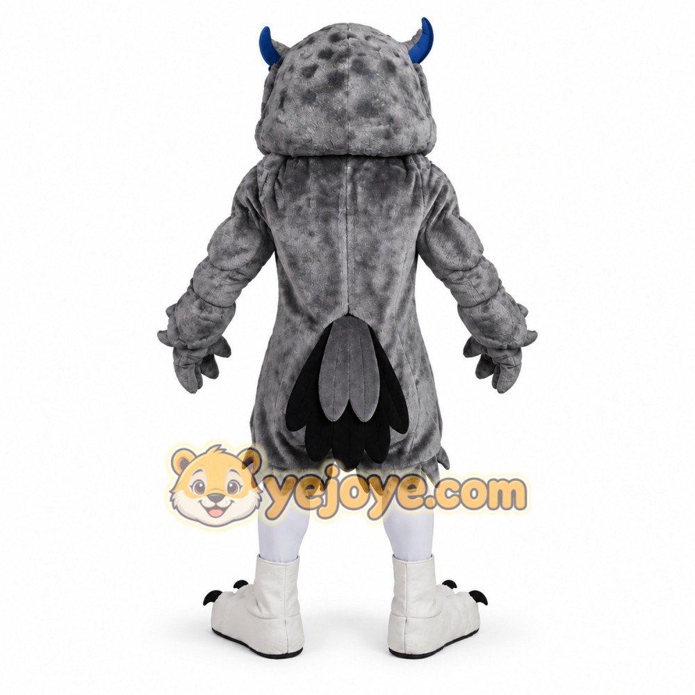 Gray Owl Mascot Costume Gray Owl Mascot Costume