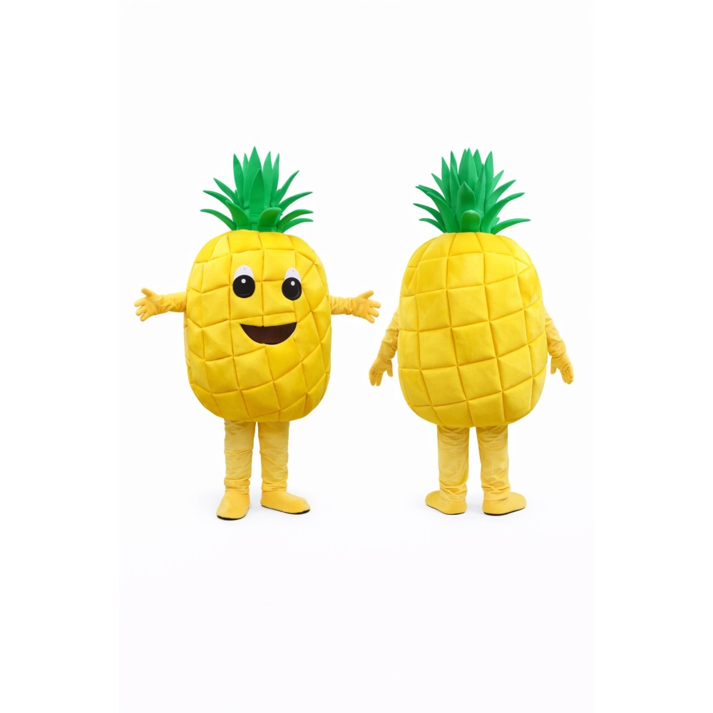 Yellow Pineapple Mascot Costume for Kids and Adults