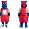 Blue Horse Mascot Costume with Red Outfit