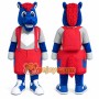 Blue Horse Mascot Costume with Red Outfit