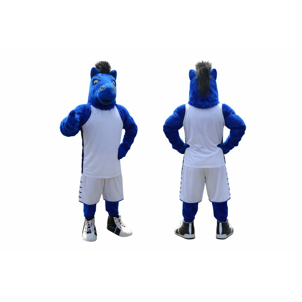 Blue Horse Mascot Costume for Events and Promotions