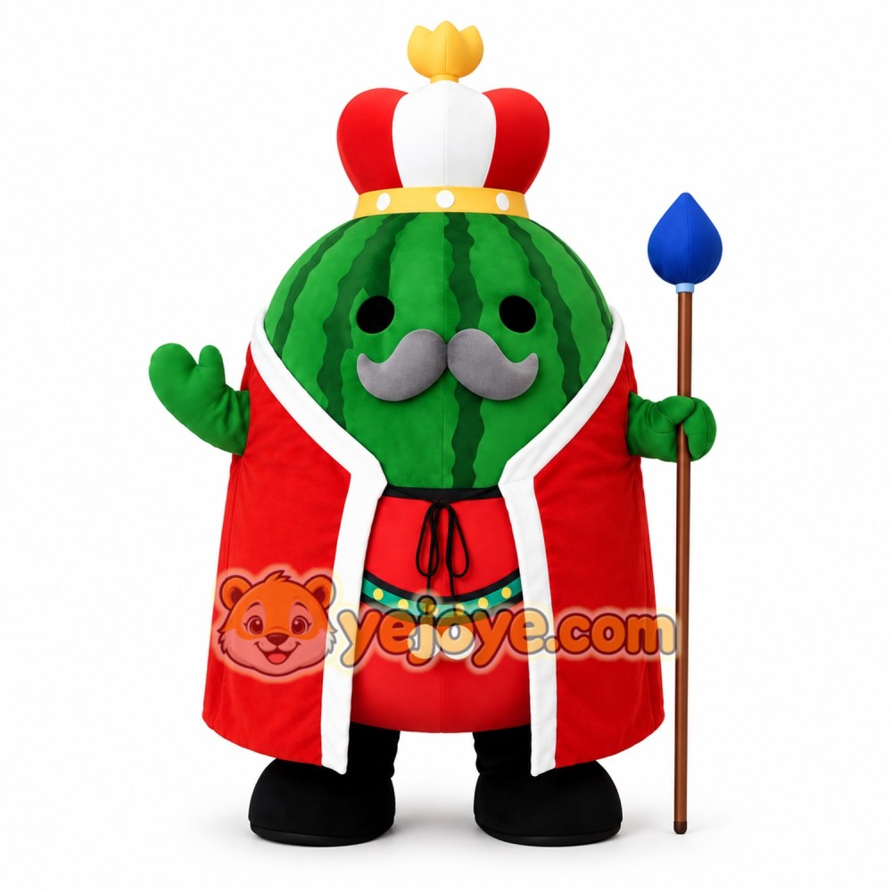 Green Watermelon King Mascot Costume Green Watermelon King Mascot Costume