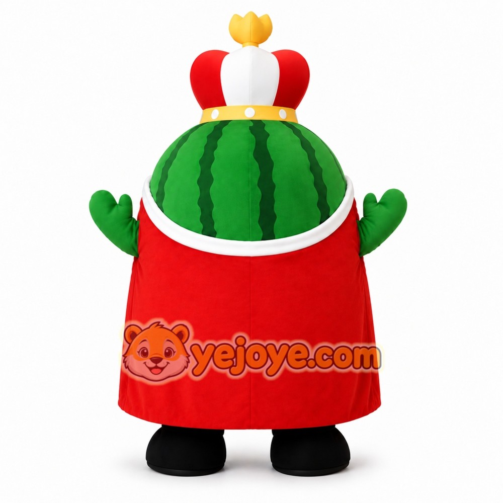 Green Watermelon King Mascot Costume Green Watermelon King Mascot Costume