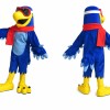 Blue Eagle Mascot Costume with Red Scarf