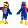 Blue Eagle Mascot Costume with Red Scarf