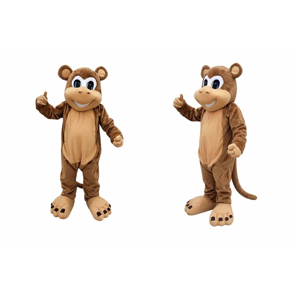 Brown Monkey Mascot Costume for Kids and Adults
