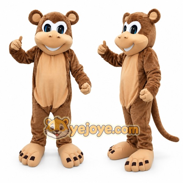 Brown Monkey Mascot Costume for Kids and Adults