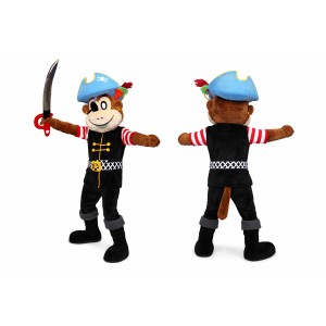 Pirate Monkey Mascot Costume with Blue Hat