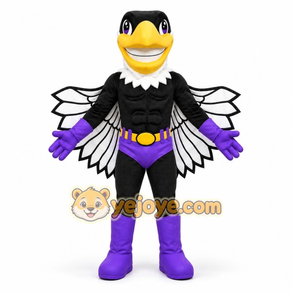 Black and Purple Bird Mascot Costume