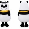 Panda Mascot Costume with Yellow Scarf