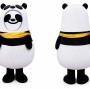 Panda Mascot Costume with Yellow Scarf