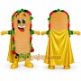 Funny Taco Mascot Costume with Yellow Cape