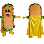 Funny Taco Mascot Costume with Yellow Cape