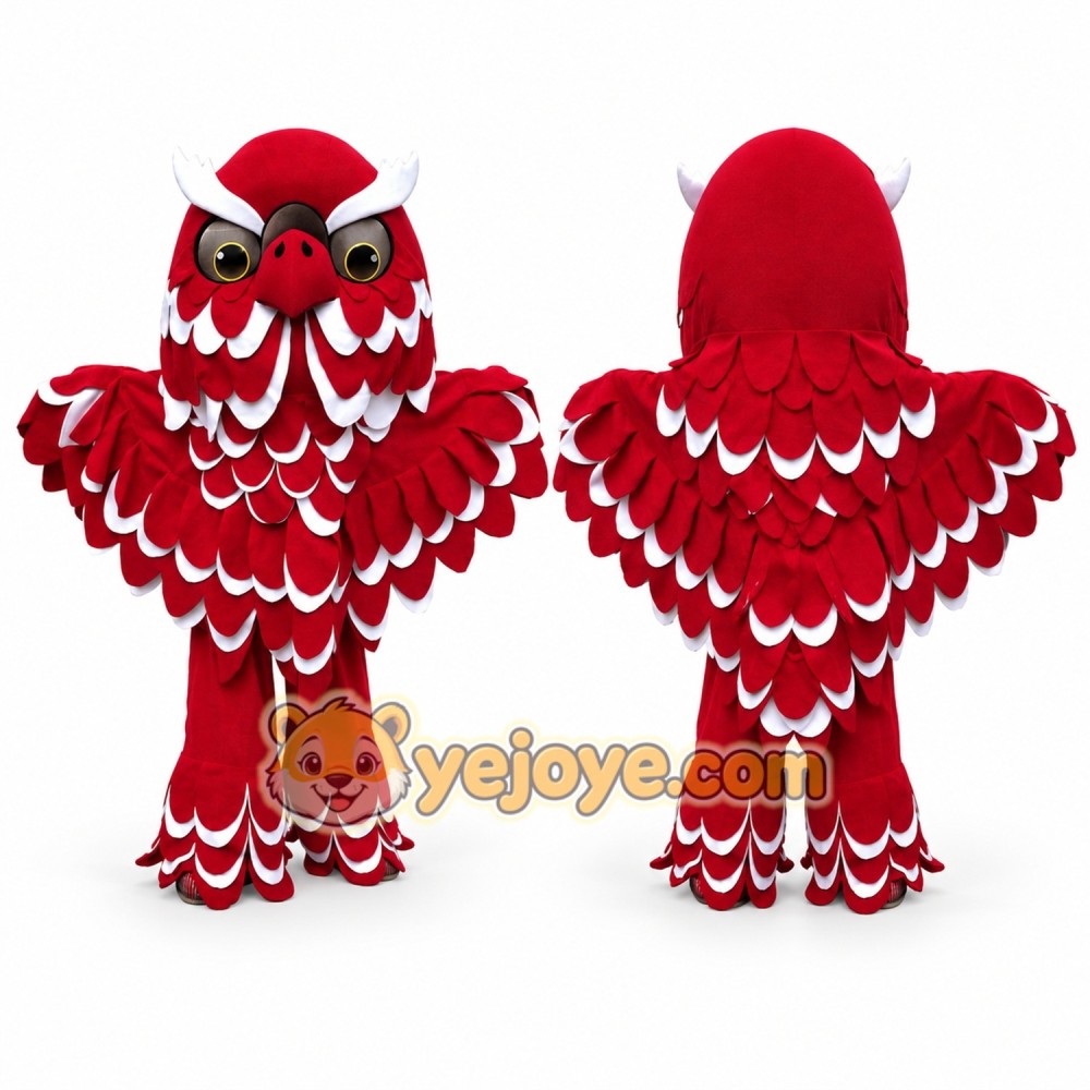 Red Owl Mascot Costume Red Owl Mascot Costume