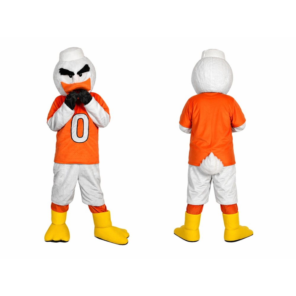 Orange Duck Mascot Costume with Hat and Gloves