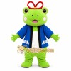 Green Frog Mascot Costume with Blue Outfit Green Frog Mascot Costume with Blue Outfit