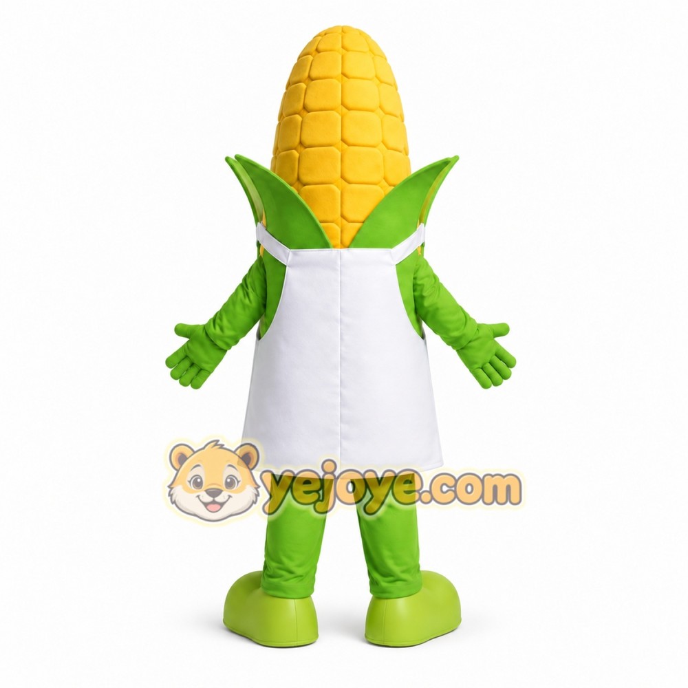 Yellow Corn Mascot Costume with Green Accents Yellow Corn Mascot Costume with Green Accents
