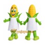 Yellow Corn Mascot Costume with Green Accents