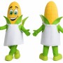 Yellow Corn Mascot Costume with Green Accents