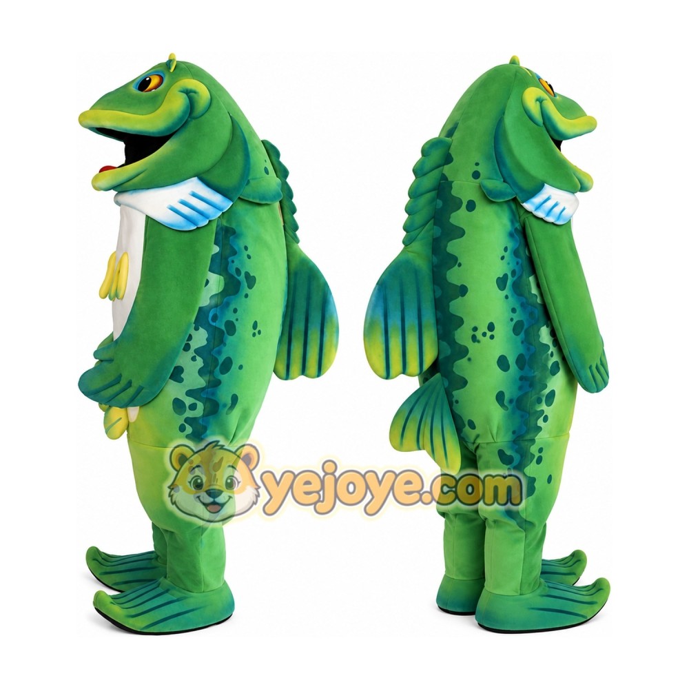 Green Fish Mascot Costume for Kids and Adults Green Fish Mascot Costume for Kids and Adults