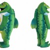 Green Fish Mascot Costume for Kids and Adults