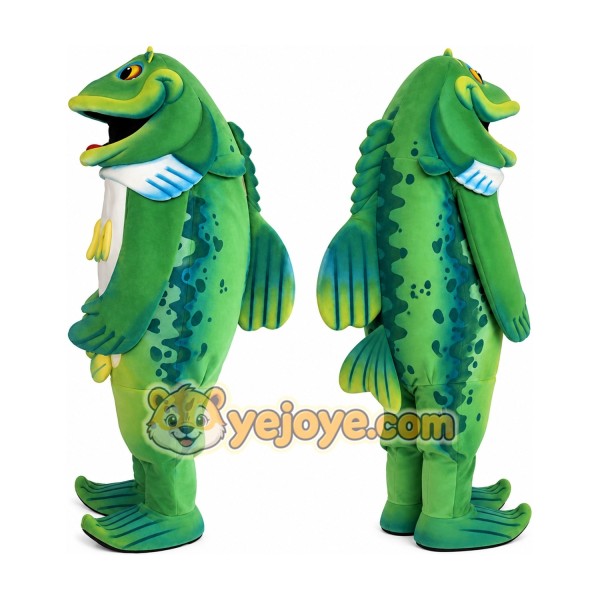 Green Fish Mascot Costume for Kids and Adults