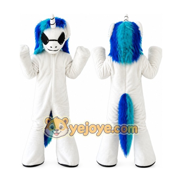 Blue Unicorn Mascot Costume for Kids and Adults