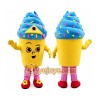 Yellow Cupcake Mascot Costume with Blue Hat