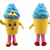 Yellow Cupcake Mascot Costume with Blue Hat