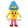 Yellow Cupcake Mascot Costume with Blue Hat